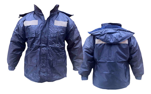 Parka Térmica Con Cinta Reflectante Azul Marino