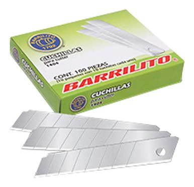 Navaja Para Cutter Barrilito 1404 Paquete Con 10 Pzs 18 Mm