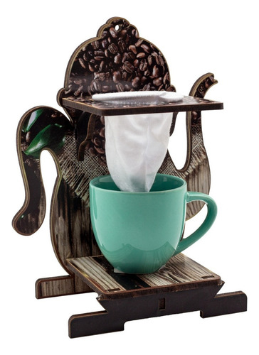 Mini Coador De Café Chá Individual Com Xícara De Porcelana