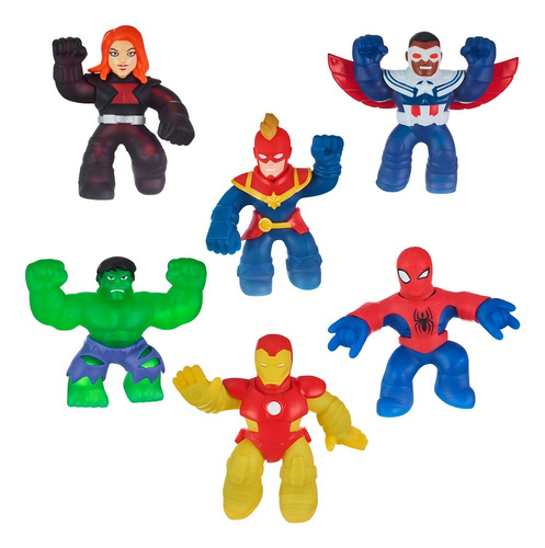 Heroes De Goo Jit Zu Falcon Muñeco Marvel Figura Flexible Strech Estirable Hasta 3 veces su tamaño