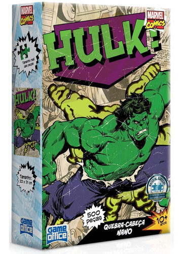 Quebra Cabeça Nano Marvel Comics Hulk 500 Peças - Toyster