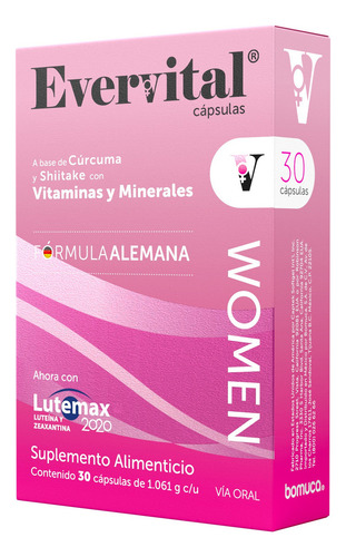 Evervital Women Suplemento 30 Cápsulas (6 Piezas) Sabor Sin Sabor