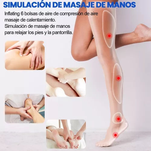 RENPHO Masajeador de piernas con calor, masaje de compresión de pantorrilla  y pies, envolturas ajustables para la mayoría de tamaños, con 5 modos, 3