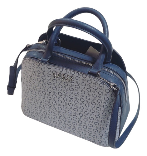 Bolsa Guess Handbag Satchel Original Azul Marino Lisa Níquel Azul Marino