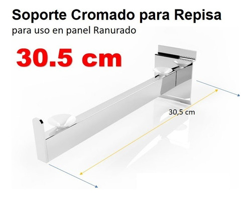 Pack 12 Gancho Soporte Repisa 30.5 Cm .panel Ranurado. Viña