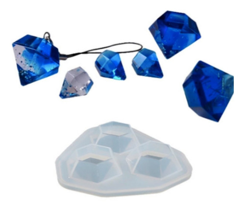 Molde Silicona Set Tres Diamantes Mini