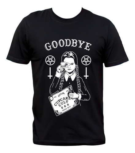 Remera Merlina Addams Wednesday Tabla Ouija Goodbye