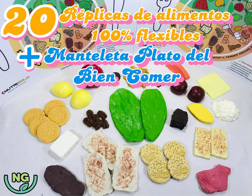 Réplica De Alimentos 20 Pzas Consulta Nutrición / Material 