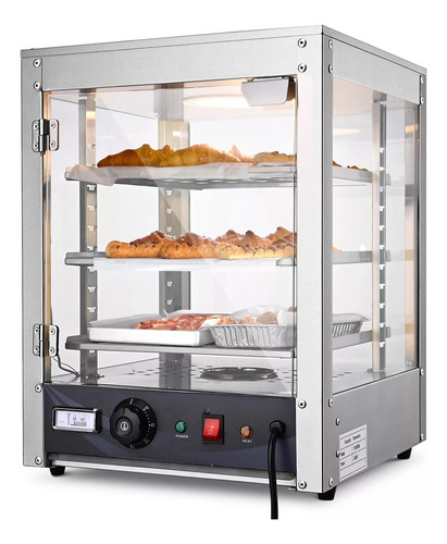 Vitrina Caliente Exhibidor De Pizza Comida 15'' 3 Niveles Ms