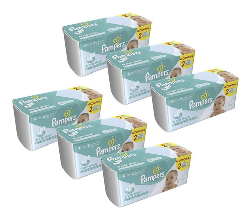 Kit De Lenços Umedecidos Pampers Fresh Clean - 576 Unidades