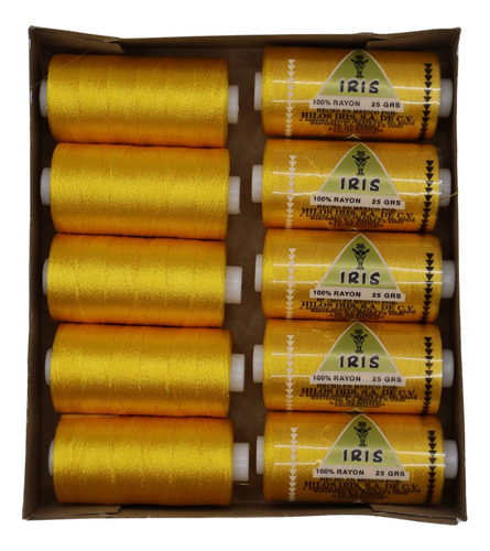 Caja Seda Amarilla Hilosiris (caja Con 10 Tubos De 25gr C/u) 932