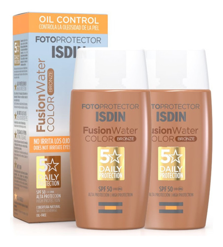 Duo Isdin Fotoprotector Fusion Water Bronze Oil Control