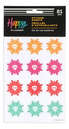 Etiquetas Adhesivas Stickers 5 Hojas Happy Planner Pegatina Color Día De Muertos