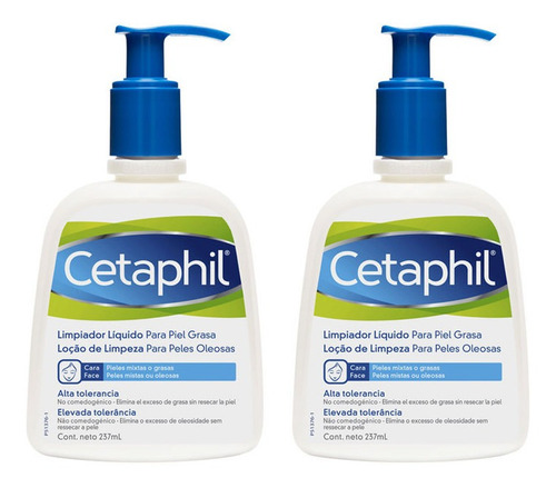 Cetaphil Locion Limpiadora Pieles Mixtas Grasas 237 Ml X2 Un