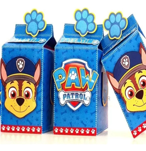 Caja Milk Box Paw Patrol X 10 3d Con Relieve X 10