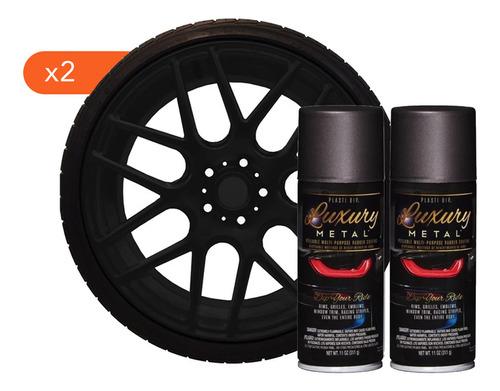 Kit X2 Pintura Removible Plasti Dip Negro Satinado Luxury