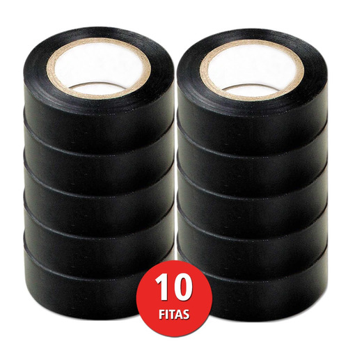 Kit 10 Fita Isolante 19mm X 20 Metros Tipo Imperial Beltools