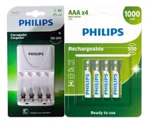 Comprar Carregador Philips 4 Pilhas Recarregáveis Aaa 1000mah Palito