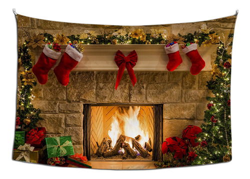 Tapiz Navideño De Papá Noel Para Chimenea, Estilo Nórdico, C