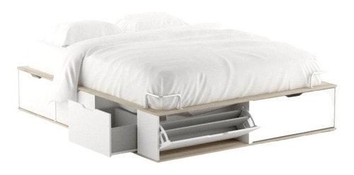 Cama Box Base Sommiers Cajones Madera Multifunción - 160x200 Color Báltico
