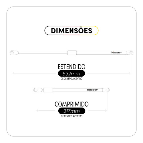 Imagem 3 de 4 de Par Amortecedor A Gás Porta Malas Ford Ka 2018 2019 2020