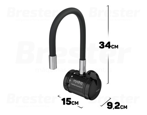 Torneira Elétrica Flexível De Parede Para Cozinha Hydra Cor Preto 220v