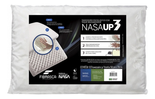 Almohada Nasa Up 3 Doble Relleno Viscoelastica Espuma Color Blanco