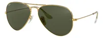 Comprar Anteojos de sol polarizados Ray-Ban Aviator Classic talle Small diseño Anteojos de sol armazón polished gold y lente green