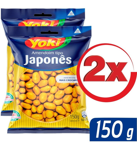Kit Com 2 Pacotes Amendoim Japones Yoki 150g 7891095002177