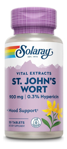 Hierba De San Juan 900 Mg Solaray 30 Tabletas