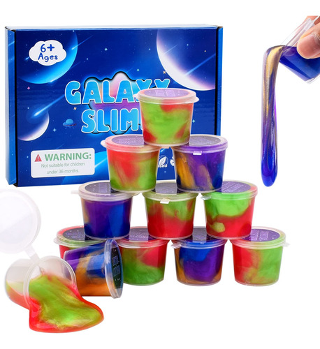 Kit De Slime De Galaxia, Paquete De 12, Mini Slime Para Fies