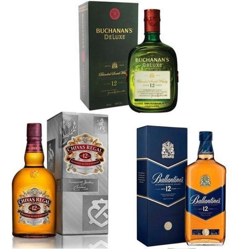 Whisky Chivas Regal 1l + Ballantine's 1l + Buchaman's 1l