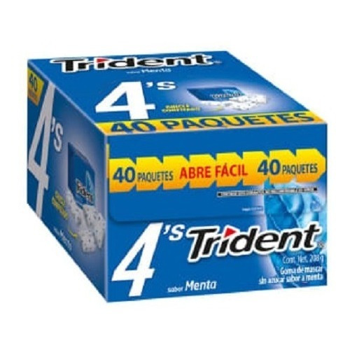 Goma De Mascar Trident White Menta 4's Con 40 Piezas