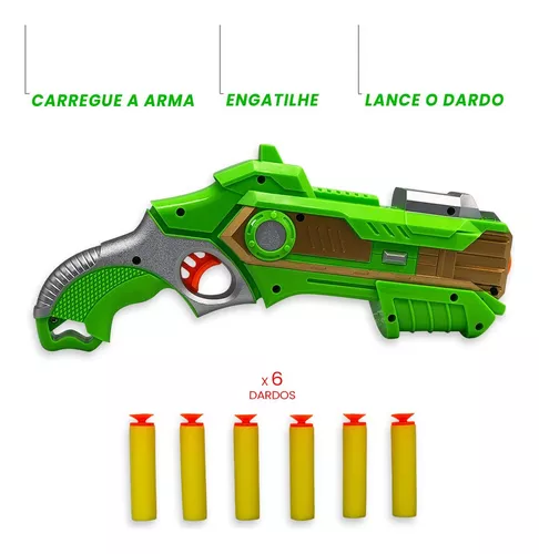 Lança Dardos Nerf X C/ 6 Dardos Arminha De Brinquedo Menino