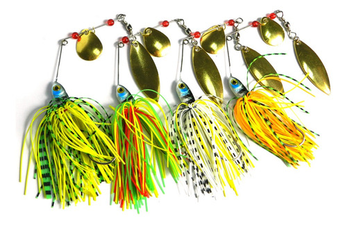 4  Cebos De Señuelos De Pesca Multicolores Spinnerbait