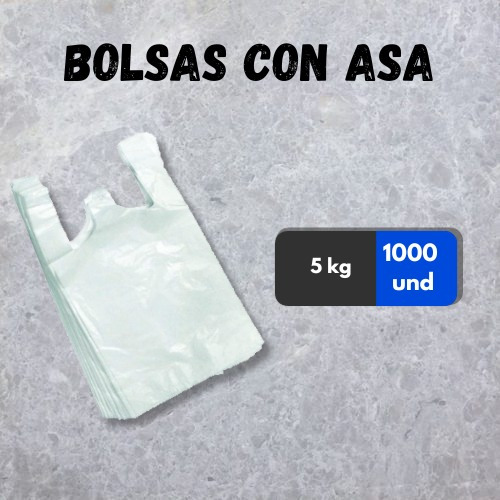 Bolsas De 5 Kg Con Asa Paquete De 1000 Unidades