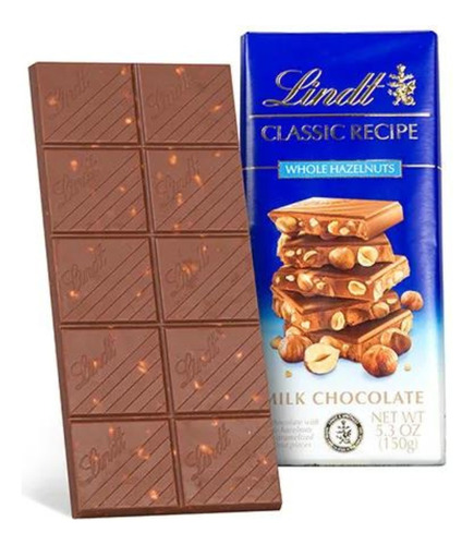 Barra Chocolate Lindt Avellana Completa 150g Oficinatuya