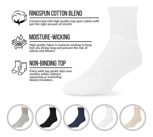 Pack De 6 Calcetines Deportivos Para Diabéticos Longitud Atl