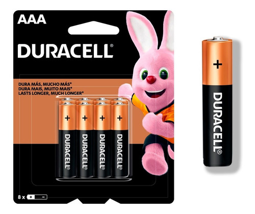 Pilha Alcalina Aaa Duracell 8 Unidades