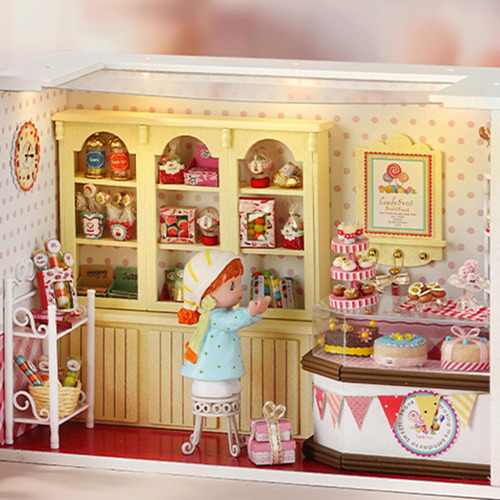 Kits De Casa De Bonecas Em Miniatura Diy, Doce Lar