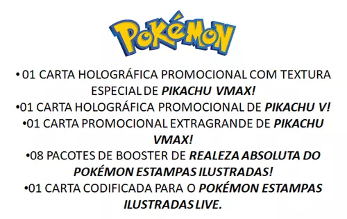 Box Pikachu VMAX Realeza Absoluta COPAG Original 8 Booster Carta