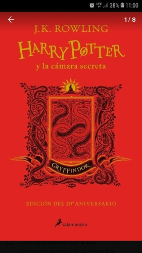 Harry Potter Y La Cámara Secreta Gryffindor 20 Años (envios)