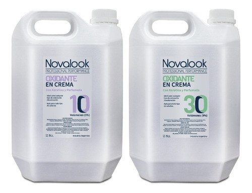  Oxidante De 10 Y 30 Volumenes Combo X2 Novalook 5lt C/u Tono 10 VOL