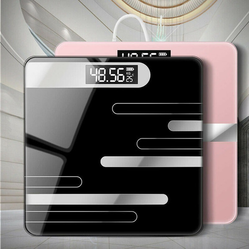 Pesa Balanza Digital Vidrio 180 Kilos Negra + Gramera 3 K