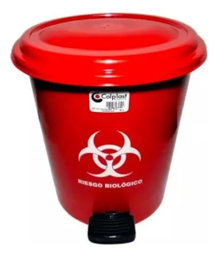 Caneca Pedal 12 Litros Color Rojo - Unidad a $38500