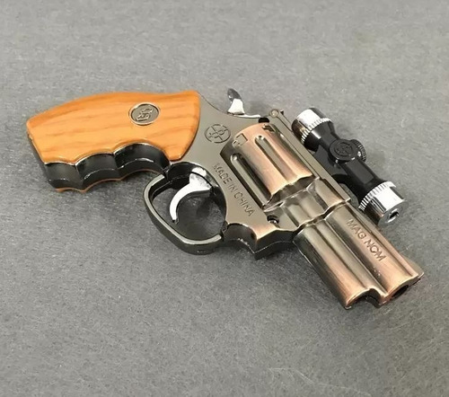 Mini Encendedor Soplete Revolver Magnum + Laser Am48