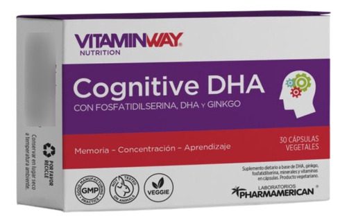 Cognitive Dha Memoria Concentración X30 Capsulas Vitamin Way Sabor Sin Sabor