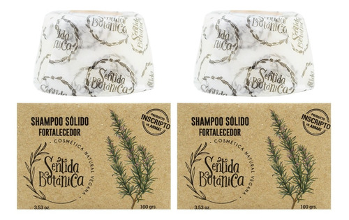 Sentida Botánica Kit X2 Shampoo Solido Fortalecedor Vegano