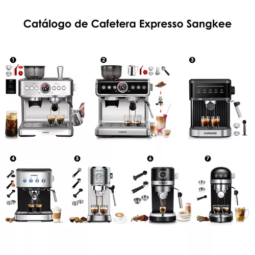 Máquina de café expreso de 15 bar, cafetera espresso con vapor comercial  para café con leche y capuchino, cafetera Expresso con tanque de agua