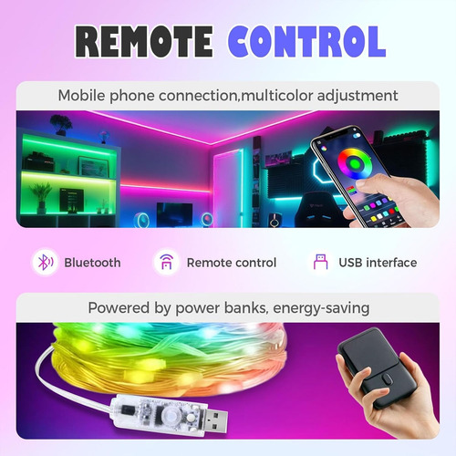 F 20m Smart String Lights Con Controles Remotos Para Fiesta